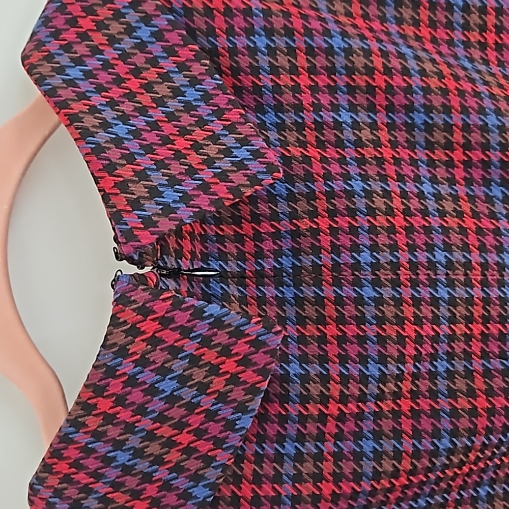 Trina Turk | Plaid Delilah Dress | Red | 14 | NWT - Picture 9 of 11